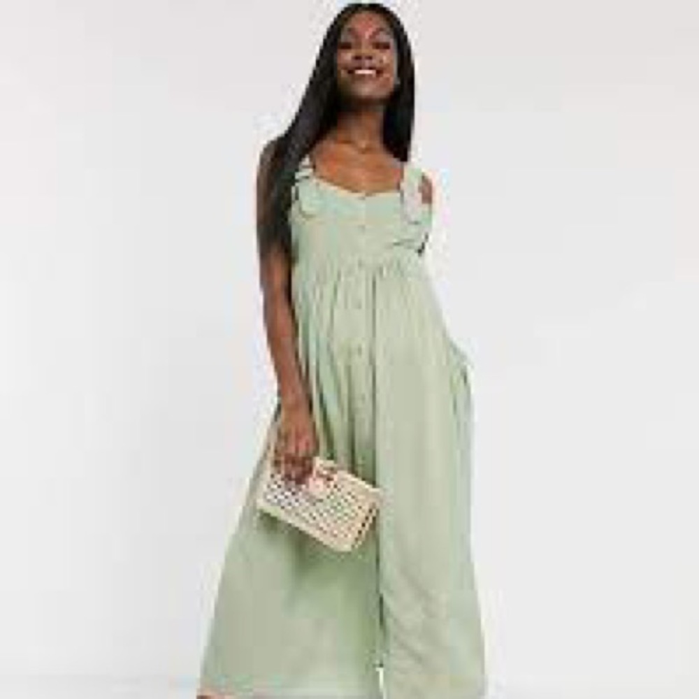 ASOS Maternity Overall Button Midi Sundress